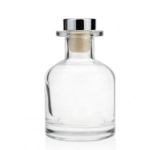 Decorative 250ml Round Clear Reed Diffuser Glass Bottle with Cap