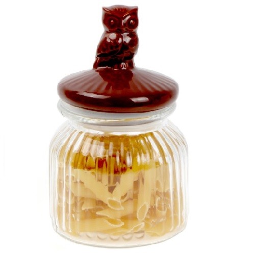 Large Square Glass Storage Jars With Clasp Lids For Food