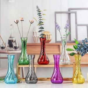 Multi-Colored Long Neck Vase Crytical Glass Vase