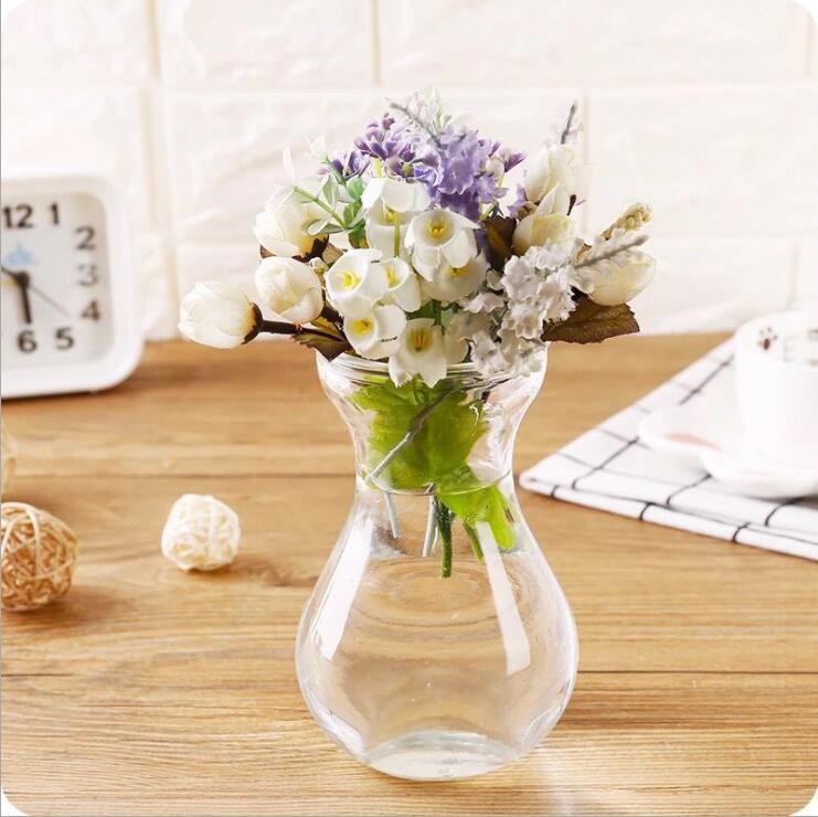 Small Hydroponics Hyacinth Flower Glass Vessel Glass Vase for Office