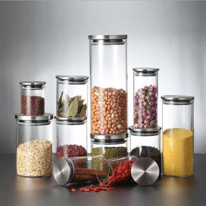 Airtight Sealed Kitchen Food High Borosilicate Glass Storage Bottle Jar with Lid