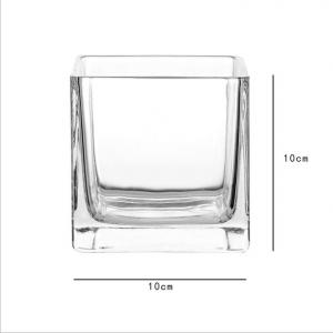 Best Selling Square Glass Candle Jar Home Decoration