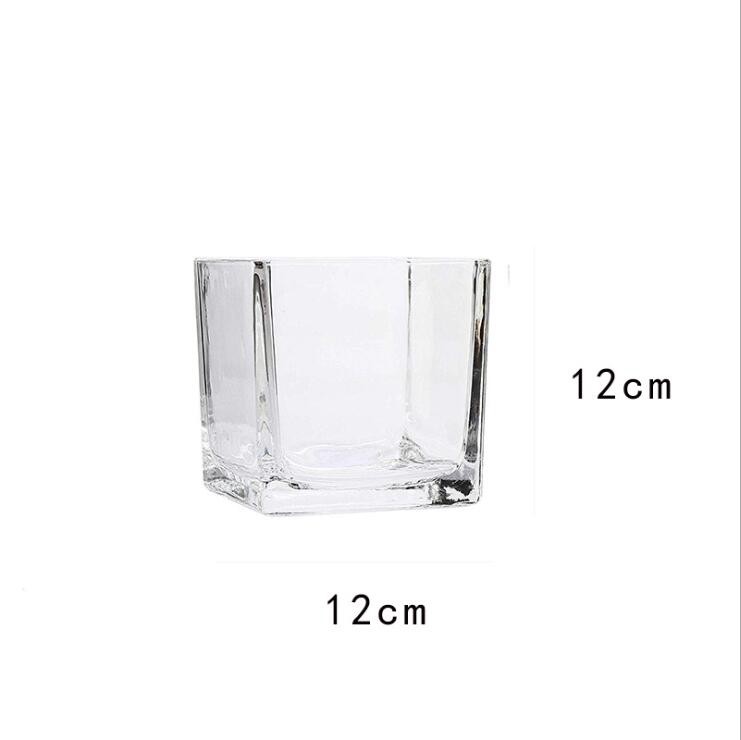 Best Selling Square Glass Candle Jar Home Decoration