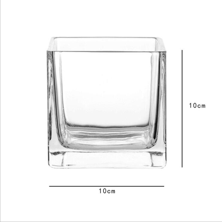 Best Selling Square Glass Candle Jar Home Decoration
