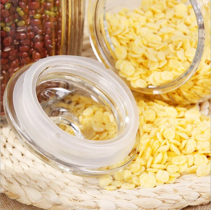 Cheap Clear Airtight Glass Storage Jars with Lid for Kitchen