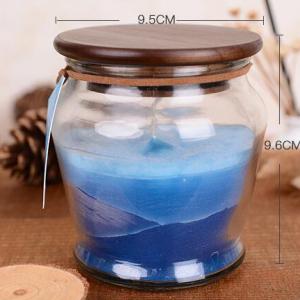 Cheap Clear Glass Candle Jar with Wooden Lids Made in China