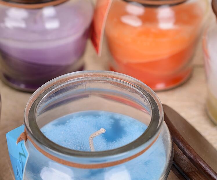 Cheap Clear Glass Candle Jar with Wooden Lids Made in China