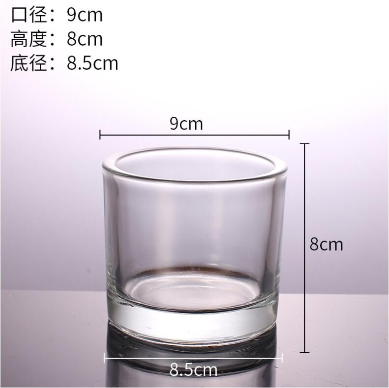 Cheap Custom Clear Cylinder Glass Candle Jar for Candle Making Wholesale