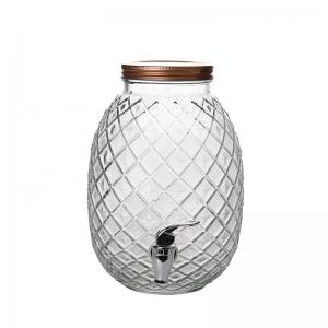 Cheap Pineapple Shape Glass Dring Dispenser for Home