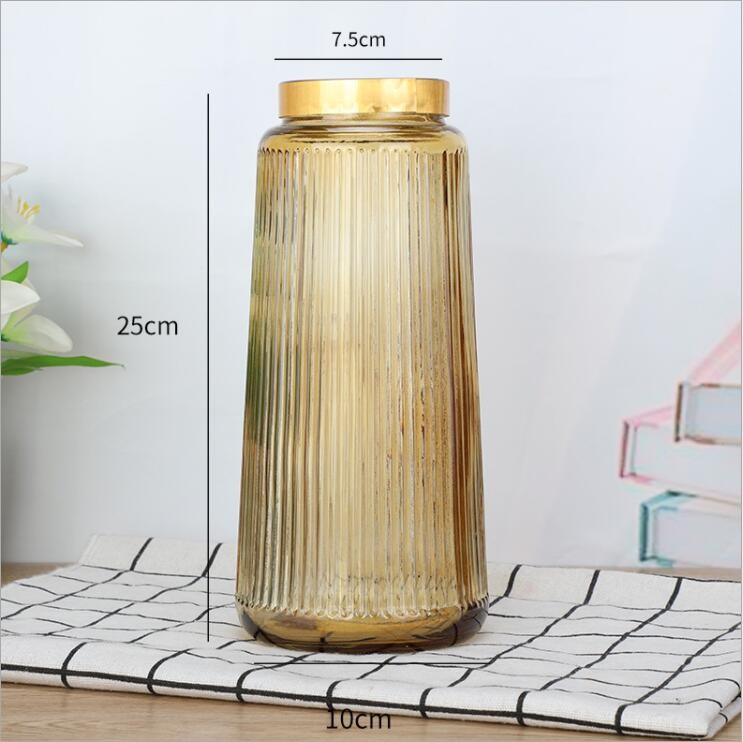 Cheaper Customized Vase Living Room Decor Golden Rim Decor Vase Jar