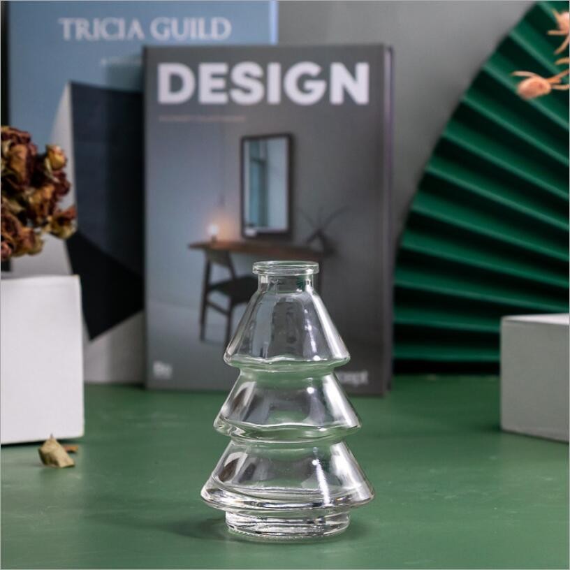 Christmas Tree Diffuser Glass Bottle Reed Diffuser Bottle with Screw Cup