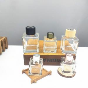 Clear Empty Aroma Reed Diffuser Bottle Glass Square Glass Perfume Diffuser with Screw Cap