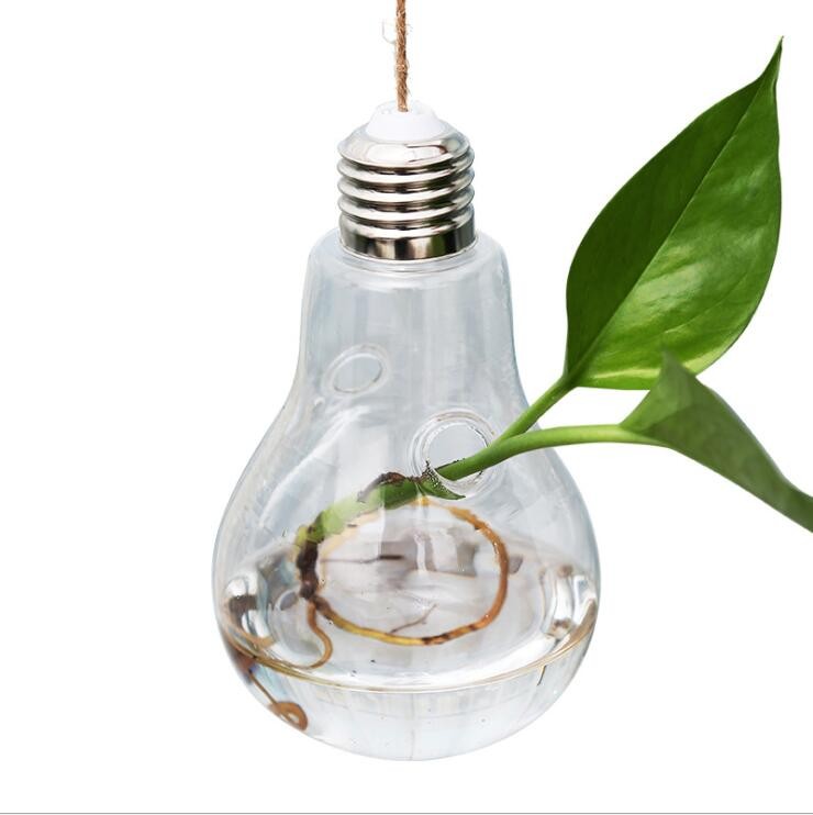 Clear Glass Light Bulb Terrarium Home Decoration Glass Flower Vase