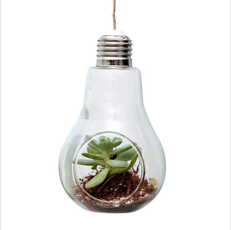 Clear Glass Light Bulb Terrarium Home Decoration Glass Flower Vase