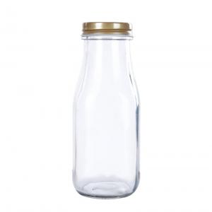 Clear Glass Milk Bottle with Lid Wholesale