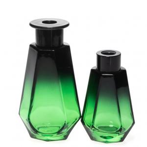 Custom 200ml Perfume Aroma Diffuser Glass Bottle Black and Green with Cup