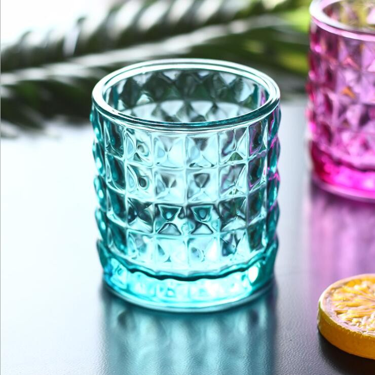 Custom Votive Tealight Colored Glass Candle Jars Wholesale