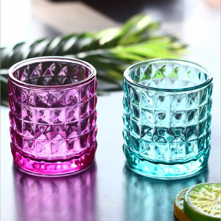 Custom Votive Tealight Colored Glass Candle Jars Wholesale