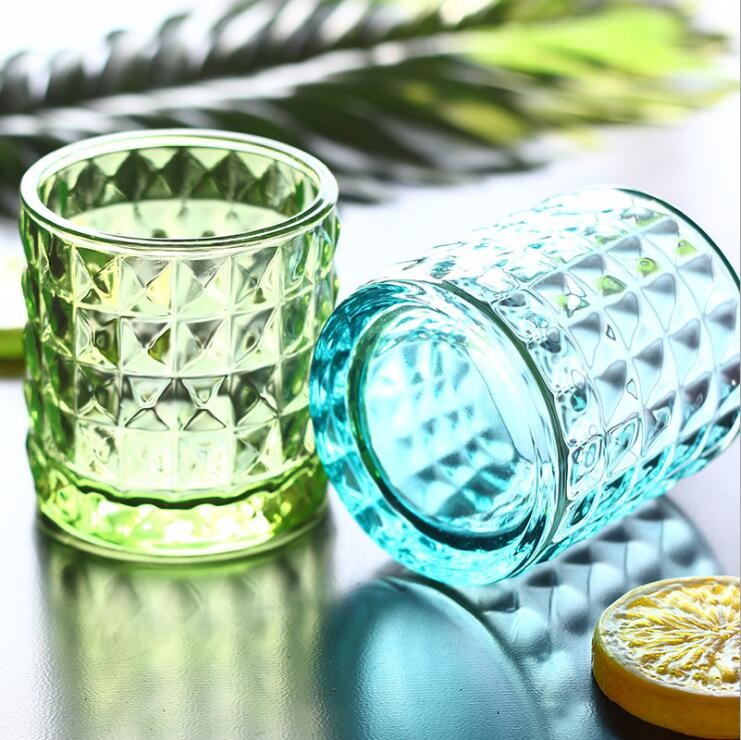 Custom Votive Tealight Colored Glass Candle Jars Wholesale