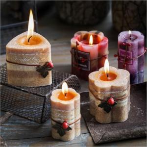 Customizable Scented Candle with Muti-Colored Geo Pillar Candle