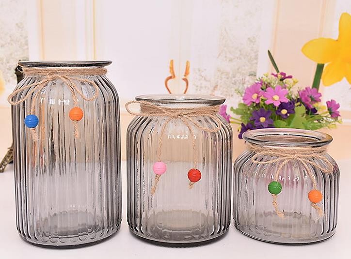 Decorative Colored Clear Glass Flower Vase Cylinder Flower Glass Vase Crystal Glass Flower Vases