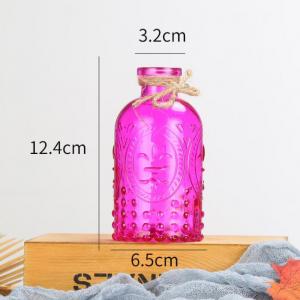 Eco-Friendly High Borosilicate Glass Vases Red Embossment Glass Vase