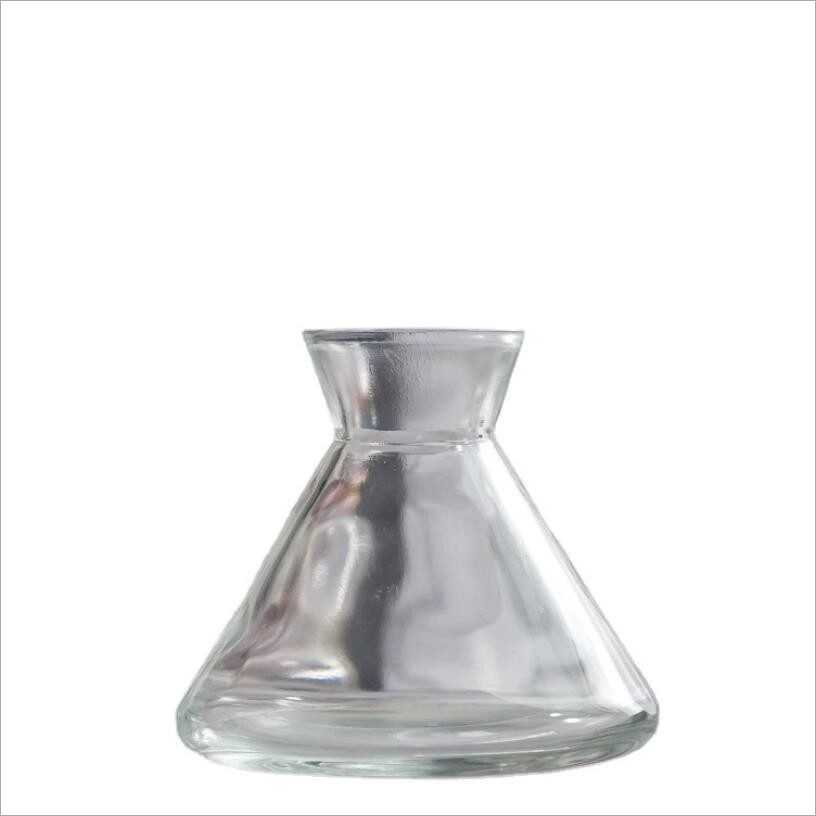 Empty 250ml Triangular Flask Glass Decorative Bottles Glass Reed Diffuser with Rose