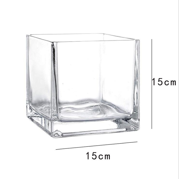 Empty Candle Glass Jar Square Shape Candle Holder for Home Decor