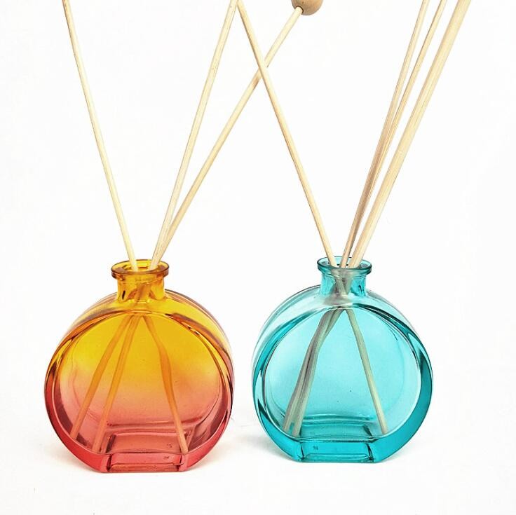 Empty Home Decorative Perfume Aroma Glass Reed Diffuser Bottle Colored Diffuser Bottle