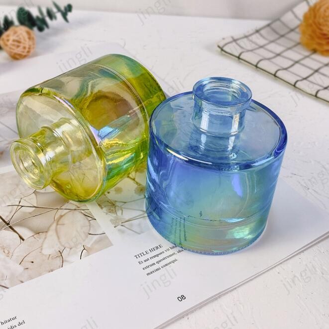 Empty Perfume Bottles Diffuser Bottle Customized Color Fragrant Blue Glass Bottle