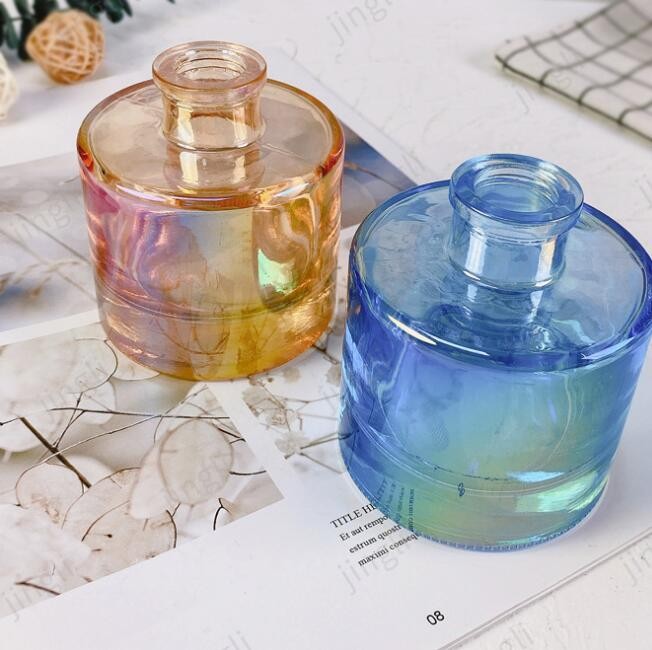 Empty Perfume Bottles Diffuser Bottle Customized Color Fragrant Blue Glass Bottle