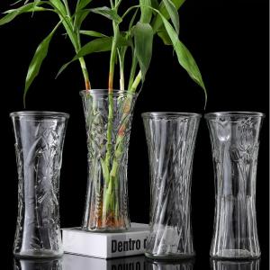 Engraved Tall Crystal Glass Vase Flower Vase for Bulk