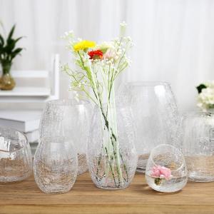 Europe Style Glass Flower Clear Crack Vase Flower Vase
