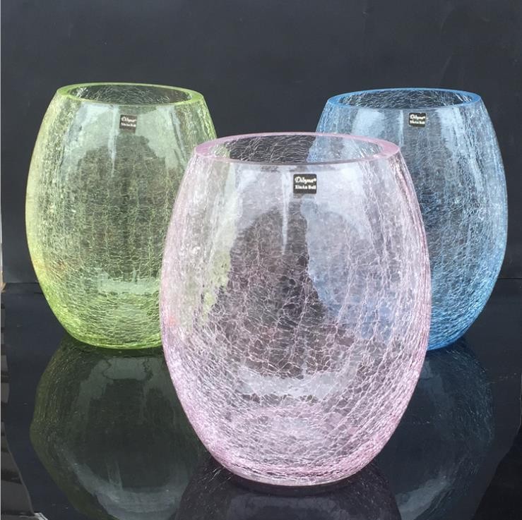 Europe Style Glass Flower Clear Crack Vase Flower Vase