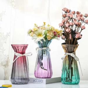 Europe Style Glass Vase Colorful Glass Vase Tabletop Glass Vase for Hyacinth
