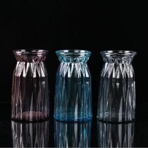 Europe Style Stained Glass Vase Jar Transparent Glass Vase for Dry Flower