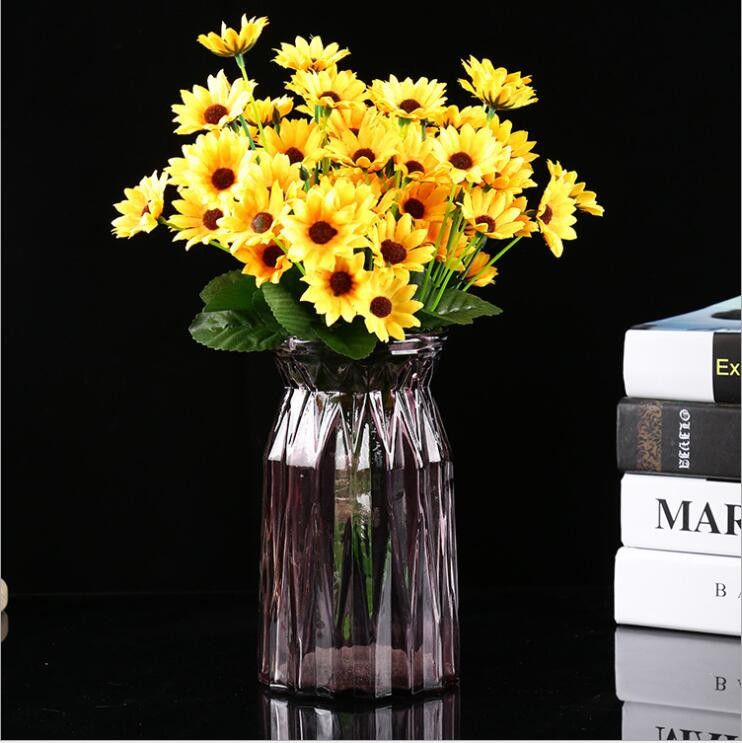 Europe Style Stained Glass Vase Jar Transparent Glass Vase for Dry Flower
