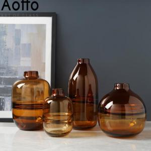 Fantastic Amber Glass Vases for Living Room Home Decor