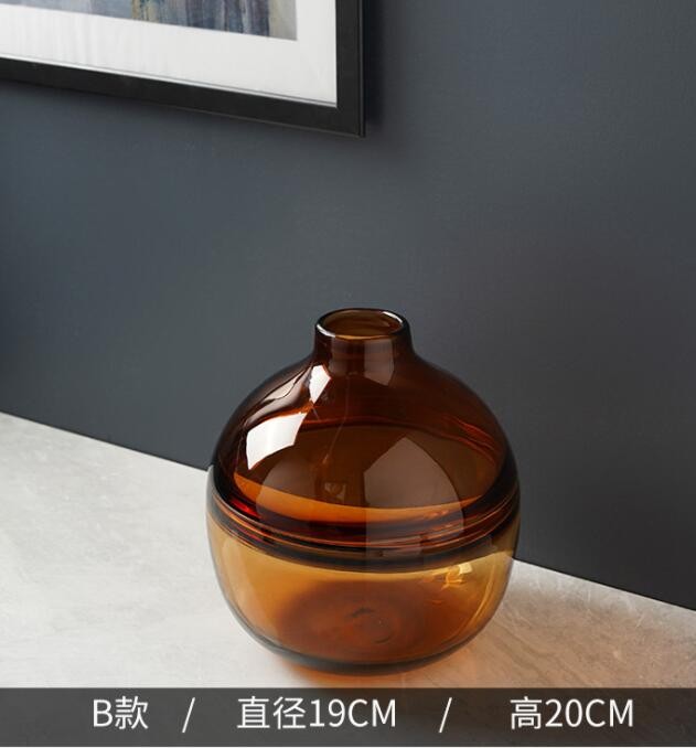 Fantastic Amber Glass Vases for Living Room Home Decor