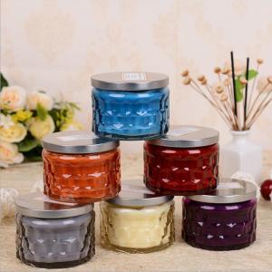 Glass Candle Jar Decorative Glass Candle Jar Metal Lid Glass Candle Jar with Costom label
