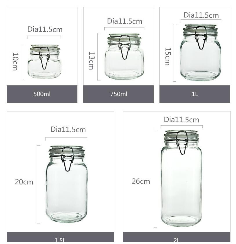 Glass Jar Candy Coffee Honey Storage Glass Jars with Lid Kitchen