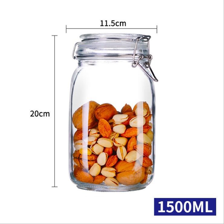 Glass Jar Candy Coffee Honey Storage Glass Jars with Lid Kitchen