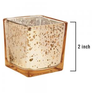 Glass Squared Votive Holder Tealight Glass Candle Cup Filled Wax