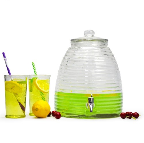  8l Glass Beverage Dispenser With Metal Stand
