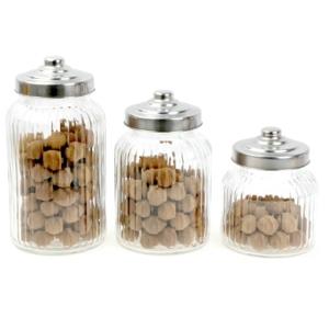 High Borosilicate Glass Storage Jar With Stainless Steel Lid For Food Container