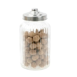High Borosilicate Glass Storage Jar With Stainless Steel Lid For Food Container
