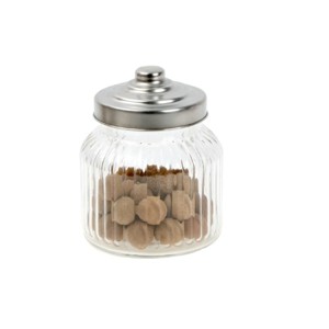 High Borosilicate Glass Storage Jar With Stainless Steel Lid For Food Container