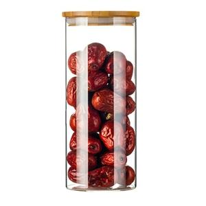 Top Sale Kitchen Nuts Air Tight Large Glass Storage Jar/bottle With Wood Lid