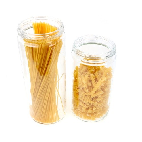 Airtight Jar Glass Bottle With Wooden Cork And Spoon