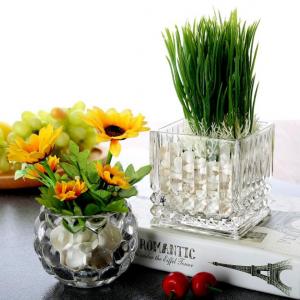 Hand Blown Table Square Vase Glass Centerpieces